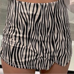 Blue Blush Pink & Black mini skirt/skort